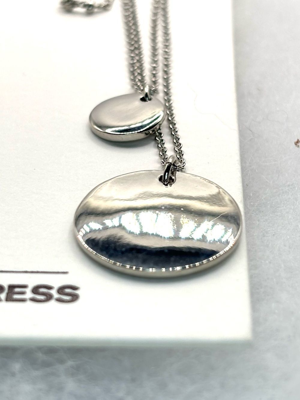 Express Silver Double Disc Layered Necklace